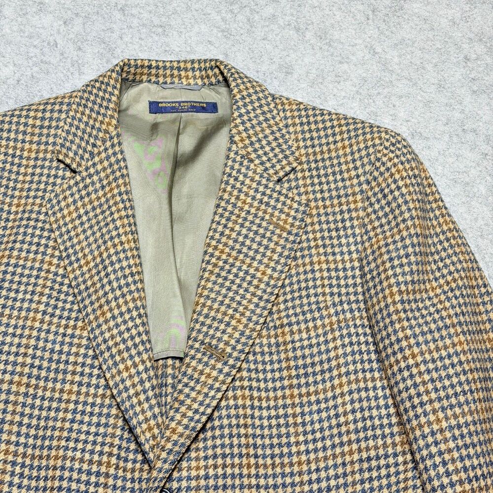 RARE Mint 50s Brooks Brothers Houndstooth Gun Club Sport Coat Ivy 3 Roll 2 42R